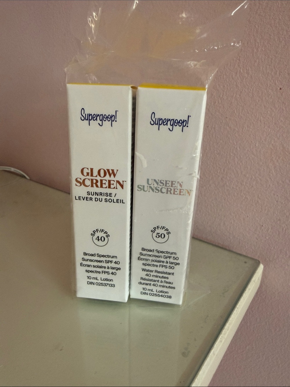 Supergoop! Glow Screen & Unseen Sunscreen Duo - White with Gold Accents